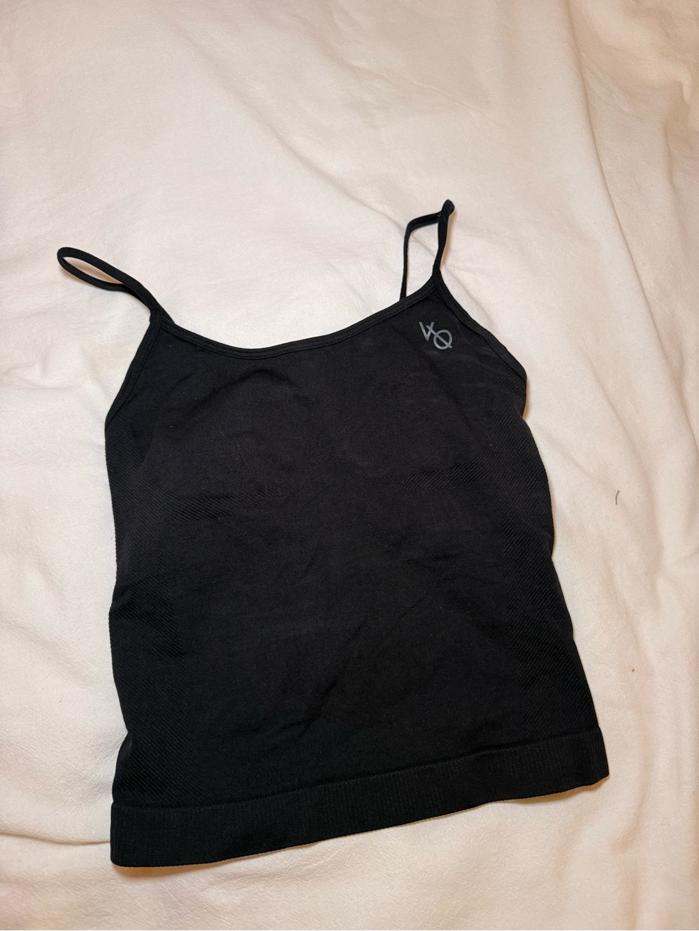 VQfit Black Seamless Spaghetti Strap Tank Top